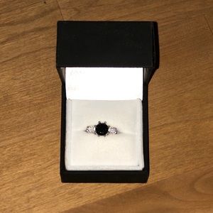 Jeulia black diamond ring